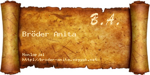 Bröder Anita névjegykártya
